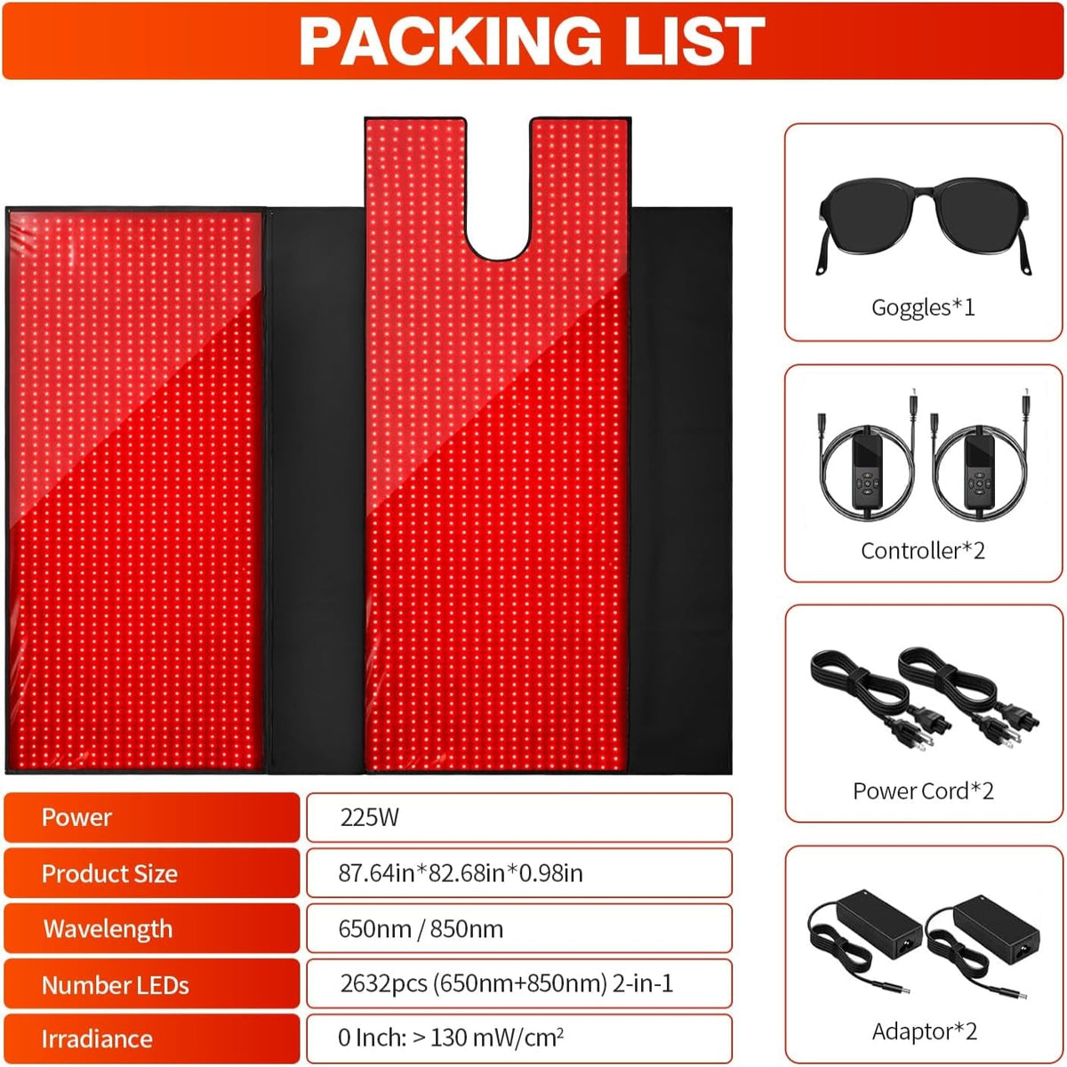 Red Light Therapy for Body, 660Nm & 850Nm Infrared Light Mat for Home Use