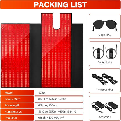 Red Light Therapy for Body, 660Nm & 850Nm Infrared Light Mat for Home Use