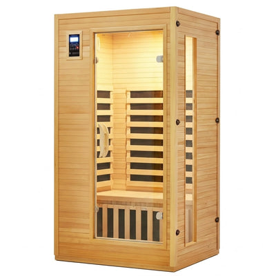 Infrared Sauna Designed for Home Wellness, Low EMF Carbon Heaters, Hemlock Wood Construction, Bluetooth Audio