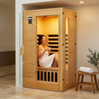 2024 Upgrade 1 to 2 Person Infrared Sauna, Low EMF Infrared Sauna for Home, Indoor Sauna Room, Hemlock Wooden Far Infrared Sauna, Dry Sauna with Bluetooth Speakers, LED Reading and Chromotherapy Lamp — Lifestyle