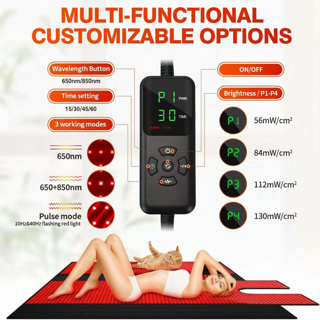 Red Light Therapy for Body, 660Nm & 850Nm Infrared Light Mat for Home Use