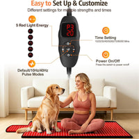 Red Light Therapy Mat for Full Body, 76.8'' X 33.4'' Red Light Therapy Blanket, 1370 (660Nm & 850Nm) Leds for Home Use, 3 Modes & Adjustable Timer, Premium Leather