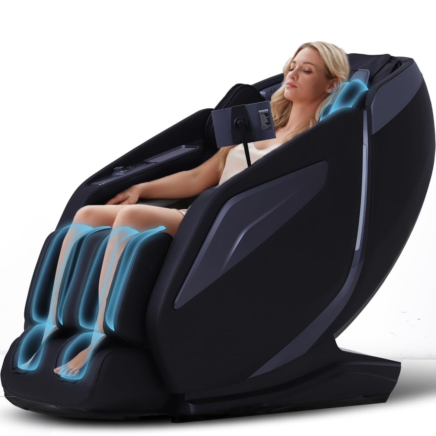 4D Massage Chair: Full Body Zero Gravity Massage Chair Full Body SL Track Chair Massage Black