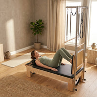 Pilates Reformer Kit, Deluxe Premium Maple Machine with Reformer Box, Jump Board & Adjustable Resistance, Smooth Glide for Home or Studio — Lifestyle