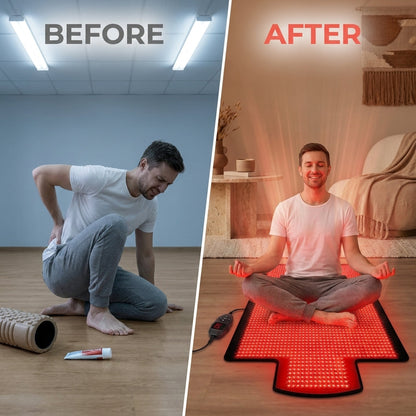 Red Light Therapy Mat for Full Body, Red Light Therapy Blanket, 2 in 1 Leds (660Nm & 850Nm) for Home Use, 3 Modes & Adjustable Timer, 76.8'' X 33.4''