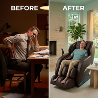 Zero Gravity Massage Chair Designed for Deep Restoration, SL-Track System, Quad Roller Technology, Heat Therapy — Before & After