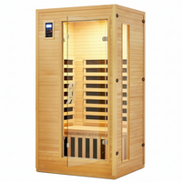 Infrared Sauna Designed for Home Wellness, Low EMF Carbon Heaters, Hemlock Wood Construction, Bluetooth Audio