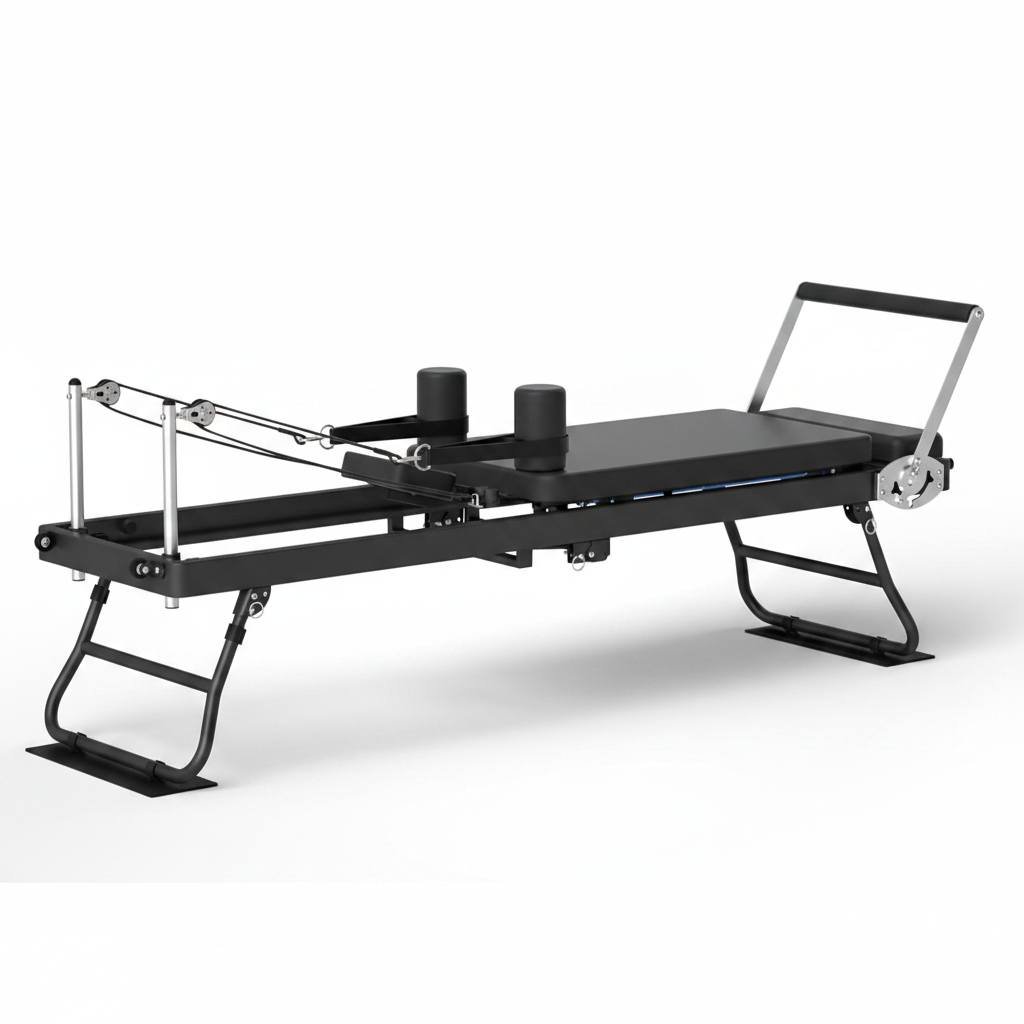 Foldable Pilates Reformer for Home Use Pilates Reformer Machine with Adjustable Resistance Bands Space-Saving Pilates Machine for Core Strength&Full Body Workout