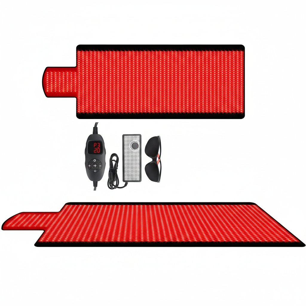Red Light Therapy Mat for Full Body, Red Light Therapy Blanket, 2 in 1 Leds (660Nm & 850Nm) for Home Use, 3 Modes & Adjustable Timer, 76.8'' X 33.4''